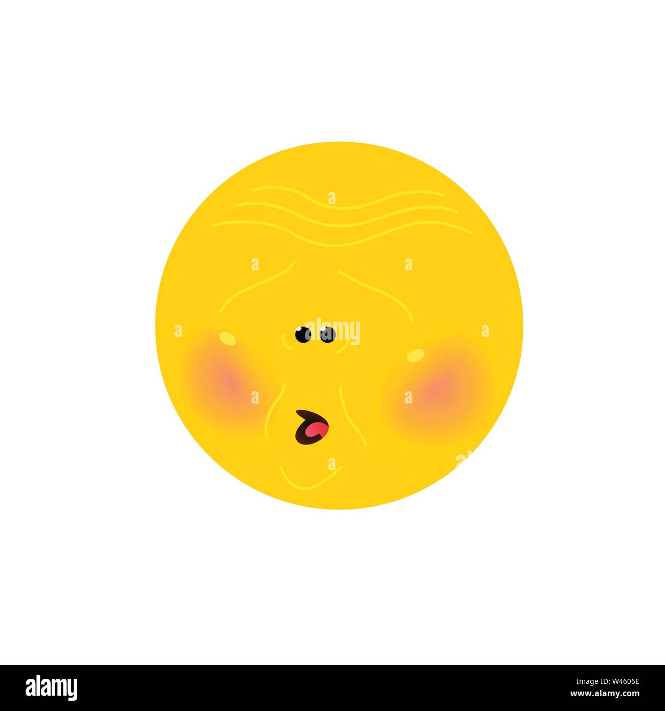 Gelber Runder Kopf Gesicht Vektor Flache Darstellung Von Stilisierten Menschlichen Gesicht Runde Anmelden Emoji Gelb Trauriges Gesicht Symbol Internet Meme Stock Vektorgrafik Alamy