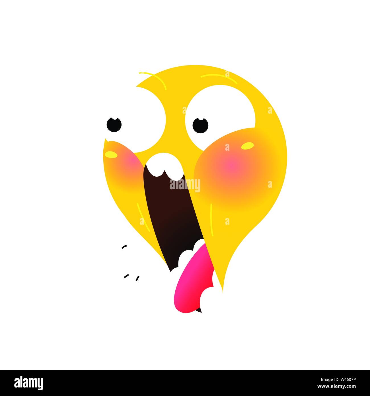 Gelber Runder Kopf Gesicht Vektor Flache Darstellung Von Stilisierten Menschlichen Gesicht Runde Anmelden Emoji Gelb Trauriges Gesicht Symbol Internet Meme Was Ist Passiert Stock Vektorgrafik Alamy