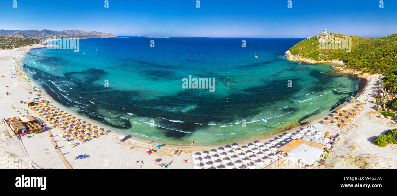 Porto Giunco Strand, Villasimius, Sardinien, Italien. Sardinien ist die zweitgrößte Insel im Mittelmeer. Stockfoto
