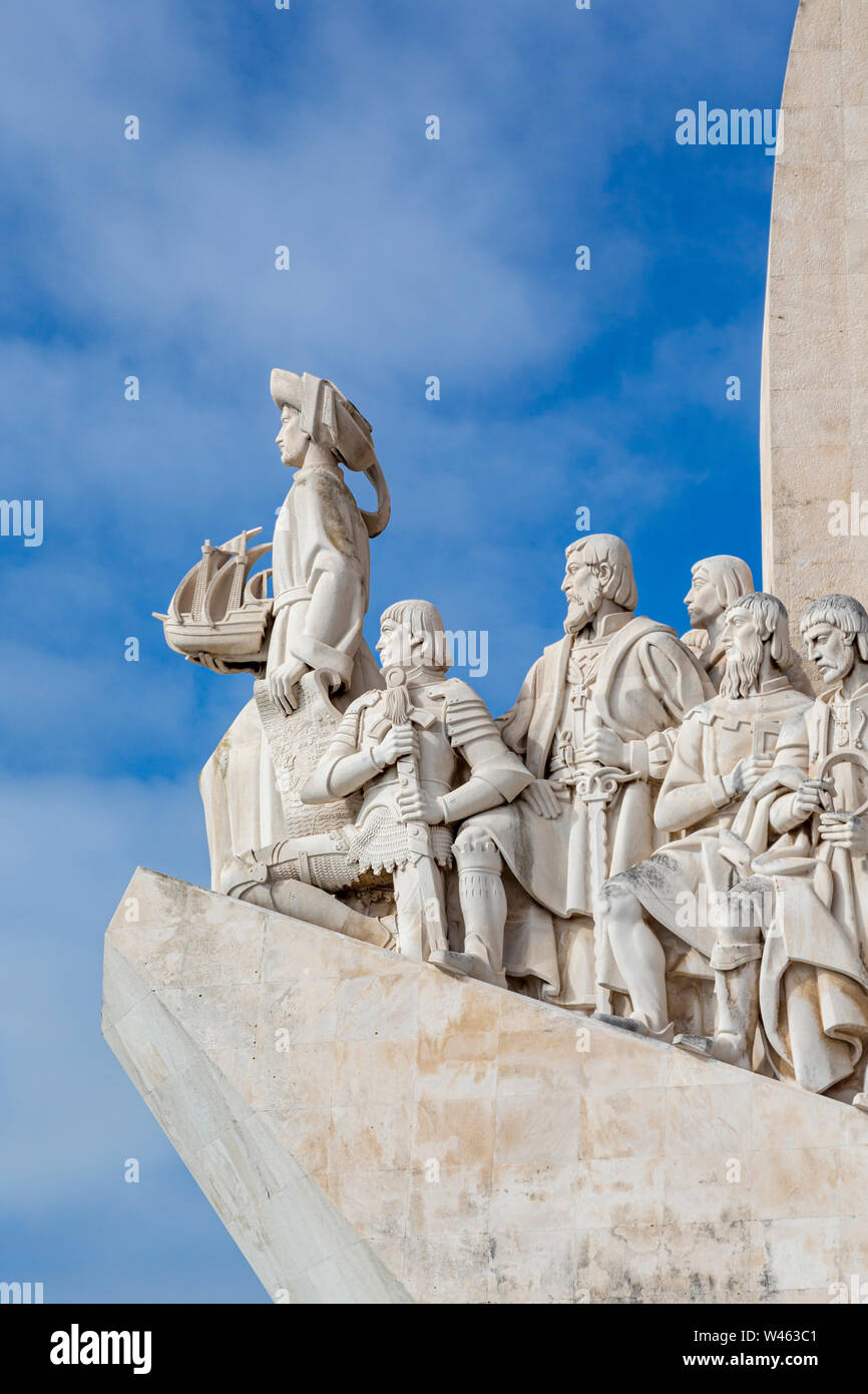 Lissabon, Portugal. Padrao dos Descobrimentos oder einem Monument der Entdeckungen, die den 500. Jahrestag des Todes von Prinz Henry erinnert an die Stockfoto