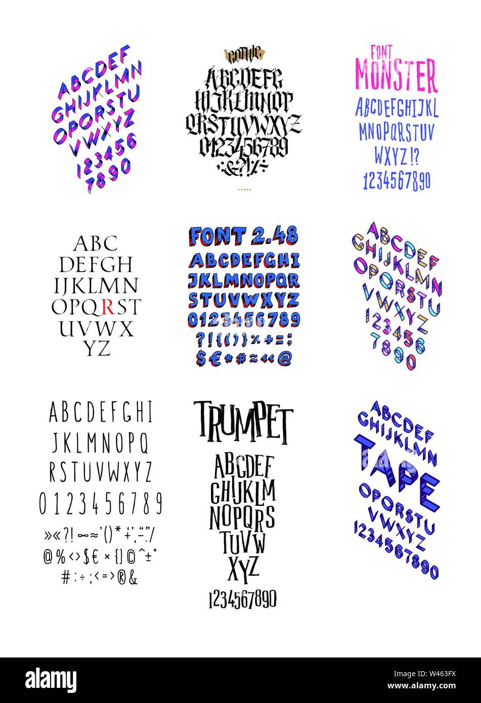 Mittelalterliche schrift alphabet bunt -Fotos und -Bildmaterial in