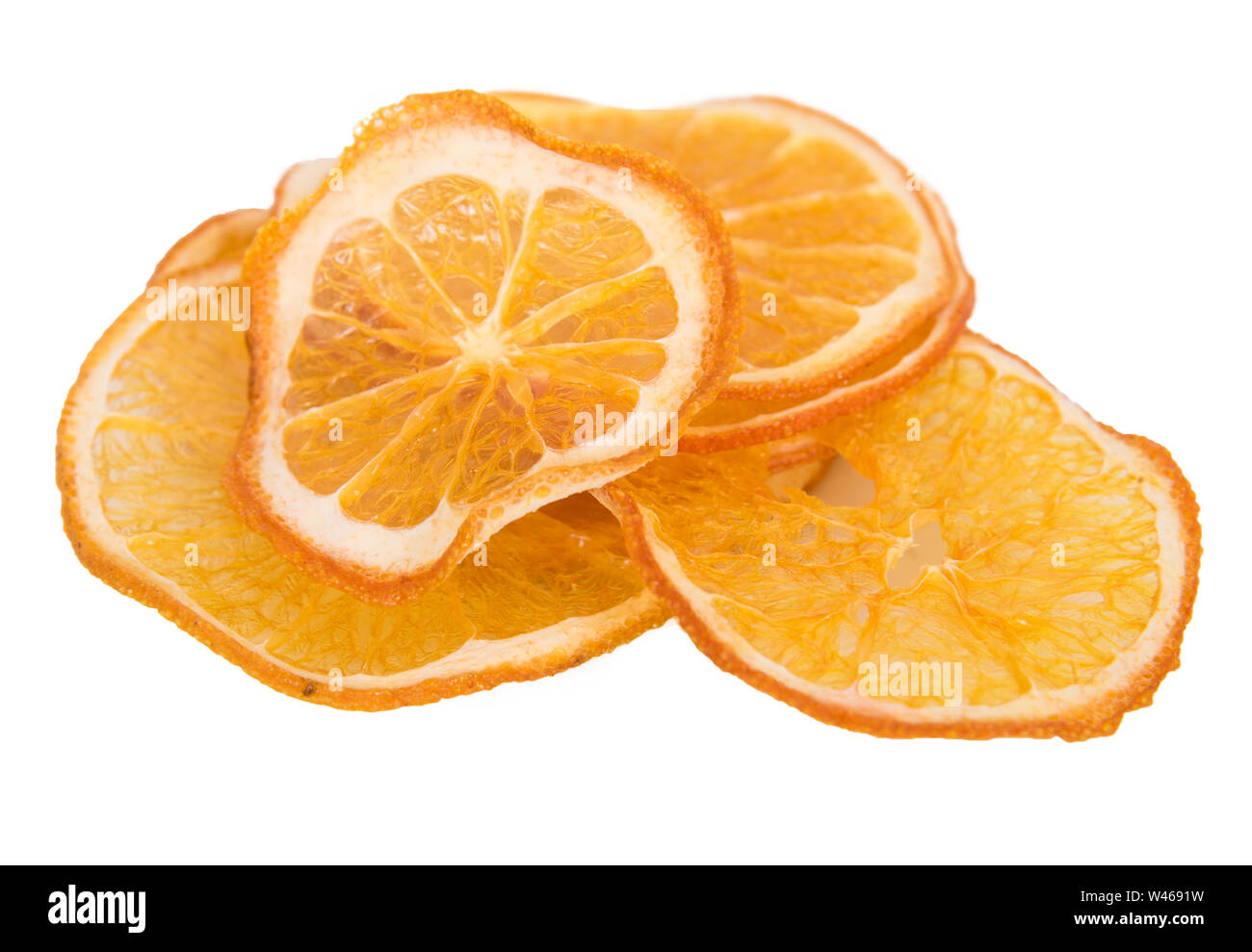 Trockenes Orange auf weißem Hintergrund Stockfoto