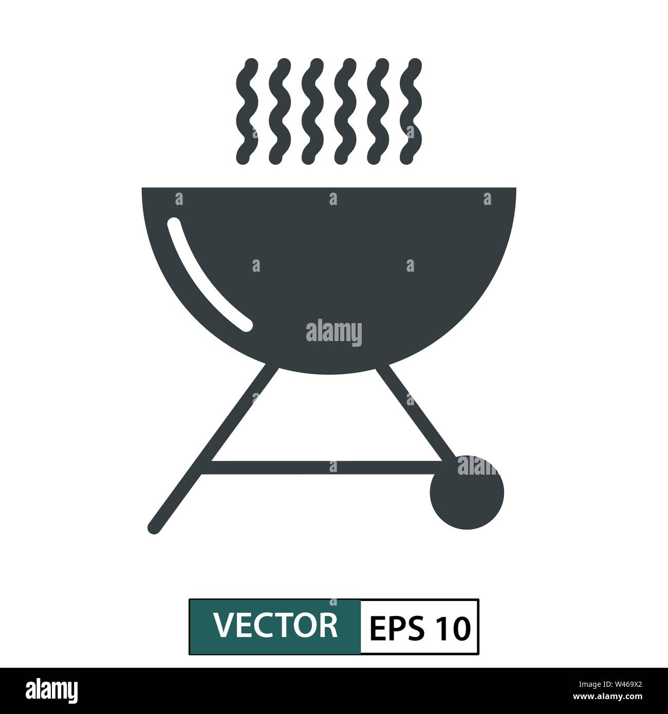 Flache Grill Symbol. Linienstil an. Vector Illustration EPS 10. Stock Vektor