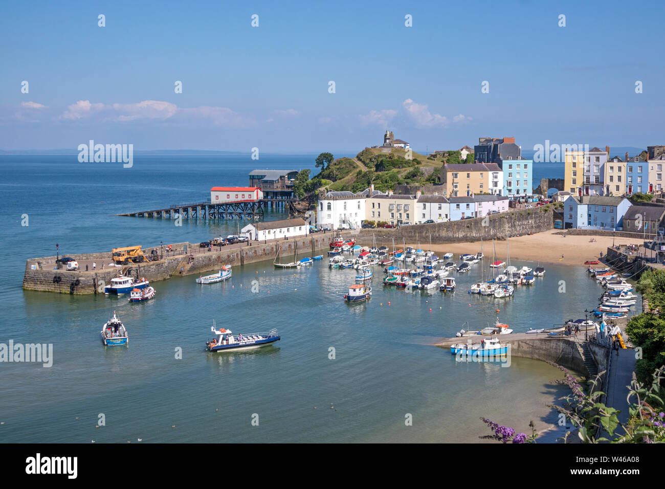 Der walisischen Küstenort Tenby, Pembrokeshire, Wales, Großbritannien Stockfoto