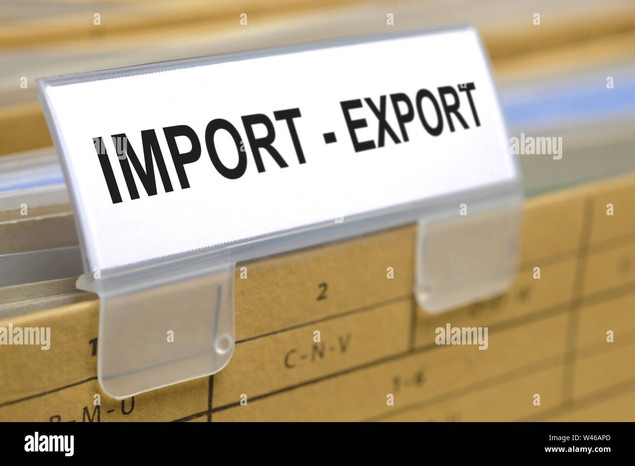 Datei Ordner auf Zeichen mit Import-export Stockfoto