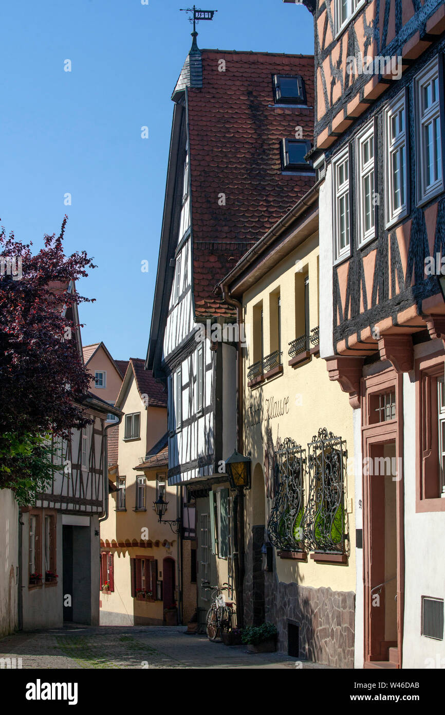 Fachwerkhäuser in der Altstadt, Aschaffenburg, Unterfranken, Franken, Bayern, Deutschland, Europa Stockfoto