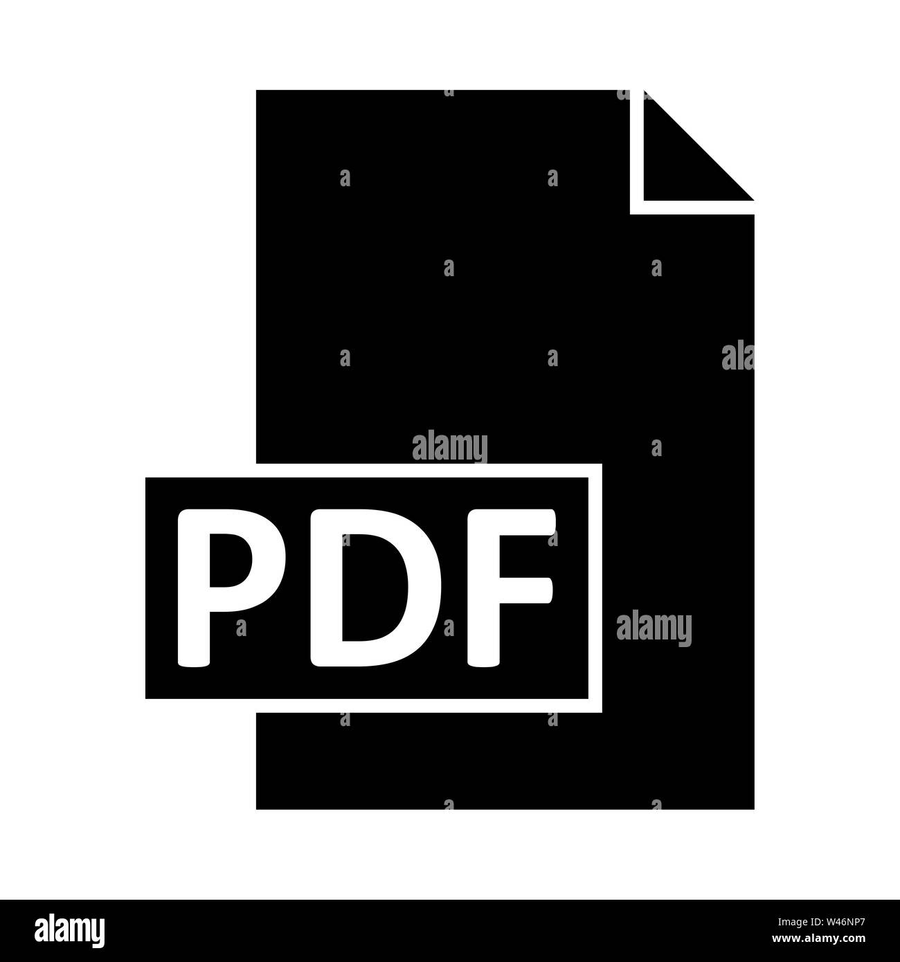 Pdf-Dokument Symbol oder Logo Illustration. Perfekt für Website, Muster, Design, etc. Stockfoto