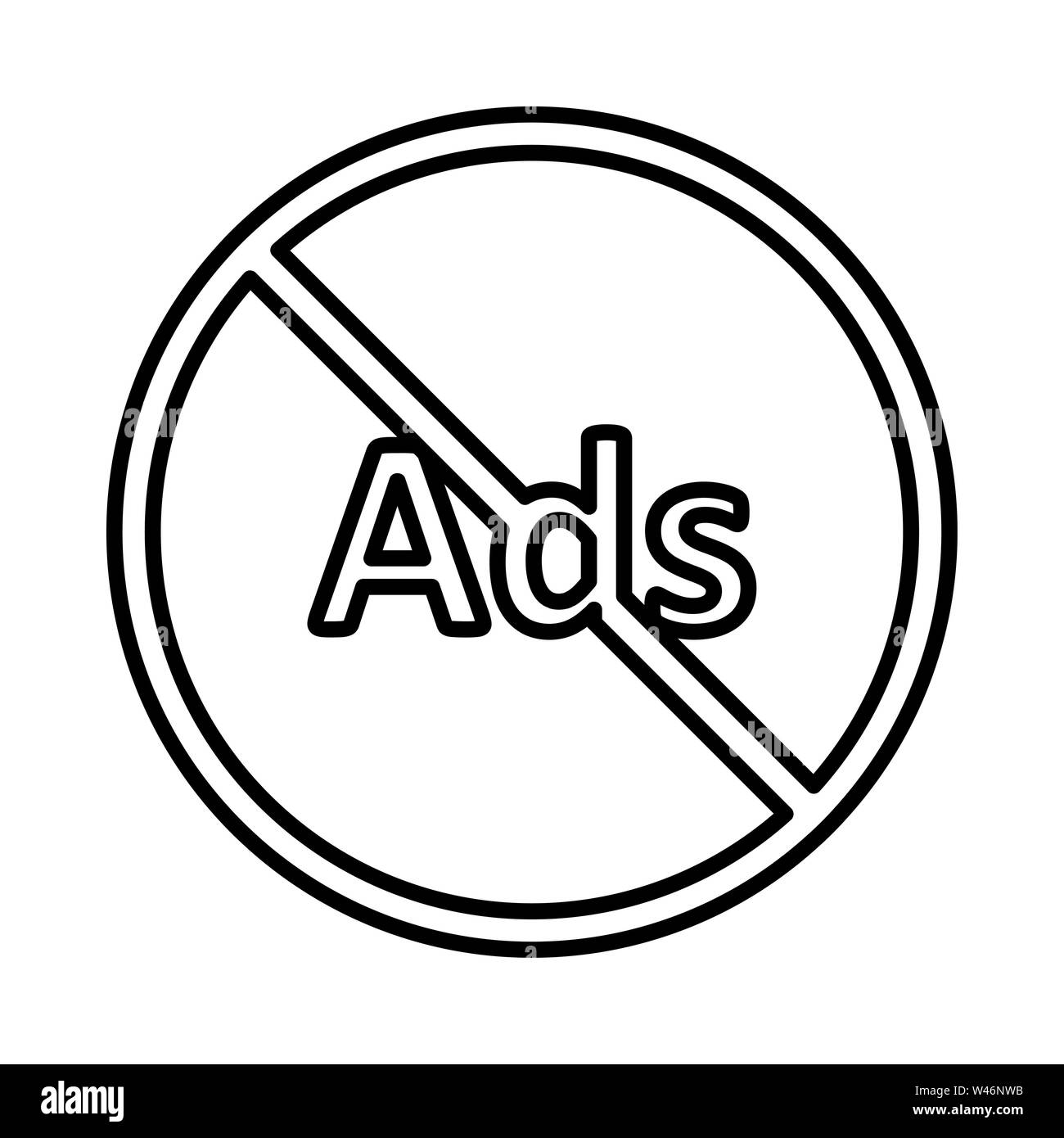Überspringen ads video Symbol oder Logo Illustration. Perfekt für Website, Design, Muster, etc. Stockfoto