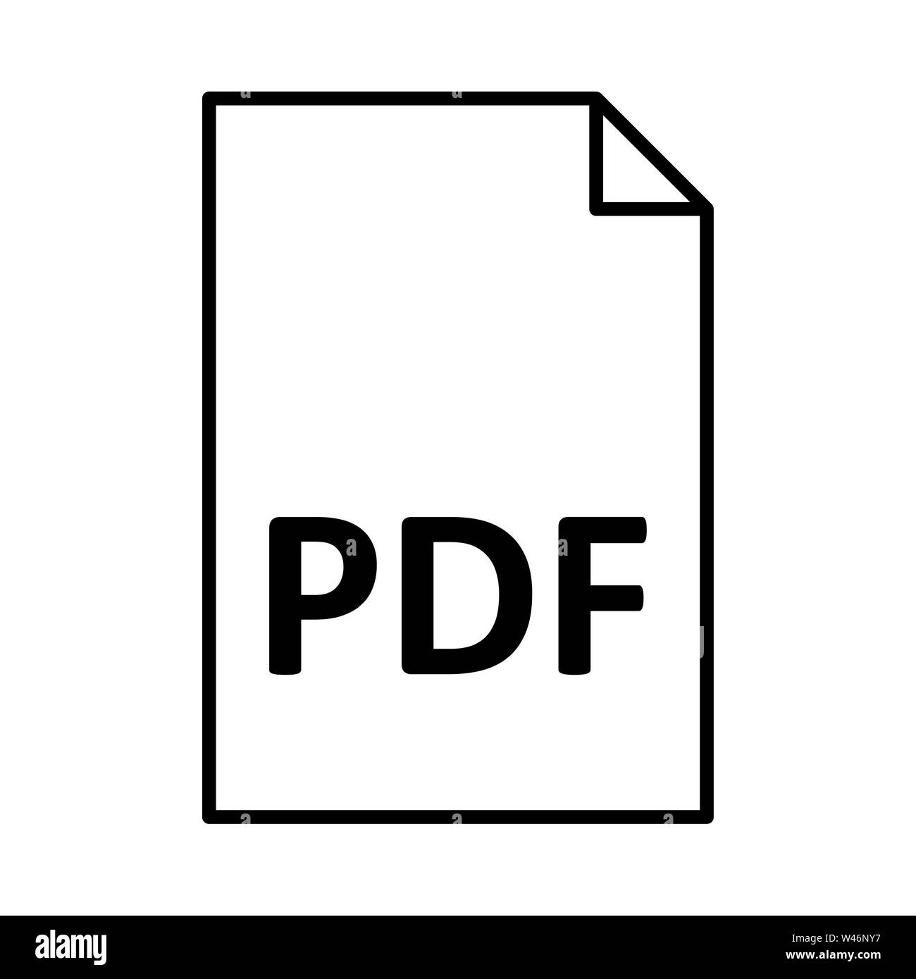 Pdf-Dokument Symbol oder Logo Illustration. Perfekt für Website, Muster, Design, etc. Stockfoto