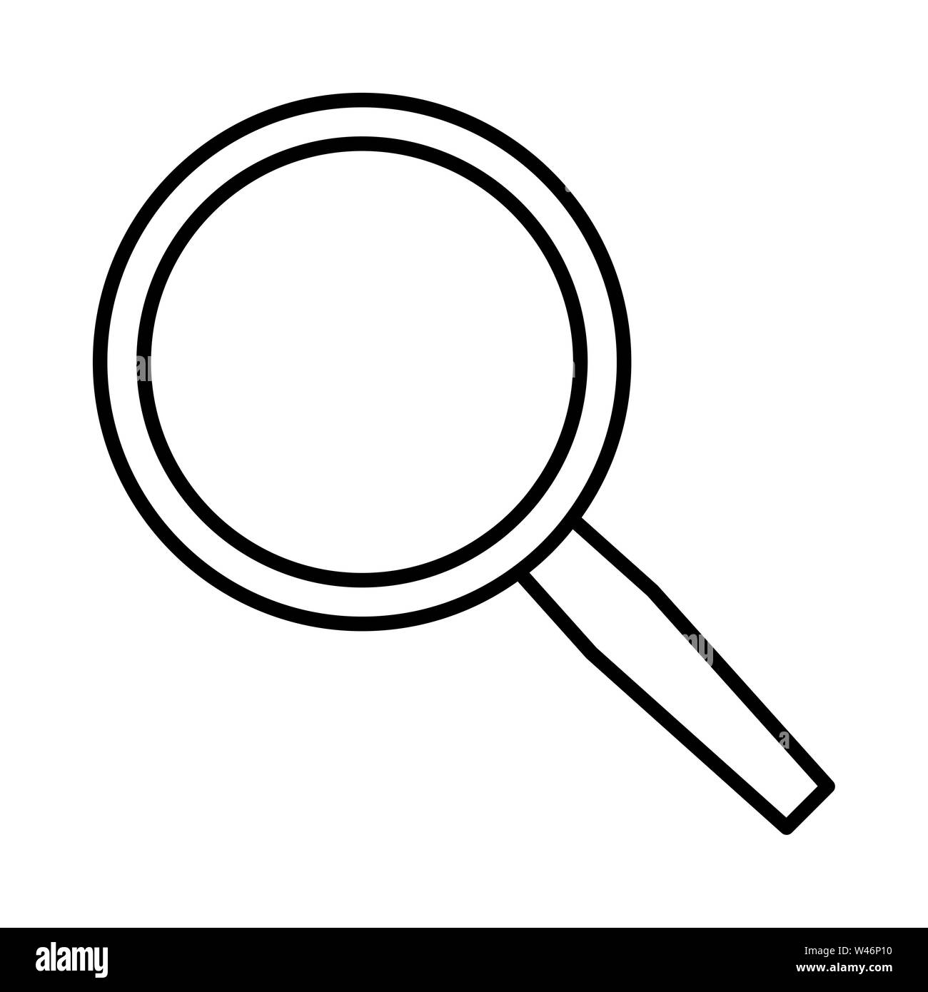 Suche lupa Symbol oder Logo Illustration. Flache vektor Zeichen auf weißem Hintergrund. Einfachen Vektor Grafik für Grafik- und Webdesign. Stockfoto