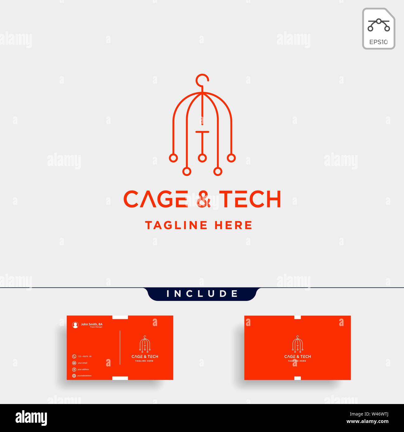 Vogelkäfig internet Logo Design Vector wlan Symbol House siymbol Zeichen isoliert Stock Vektor