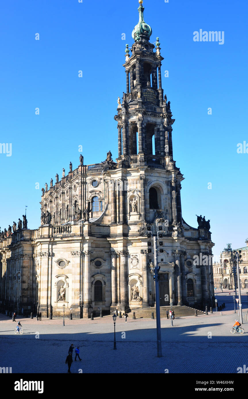 Deutschland: Gaetano Chiaveri errichtet, um die katholische Frau Kirche in Dresden von 1738-1754. Stockfoto