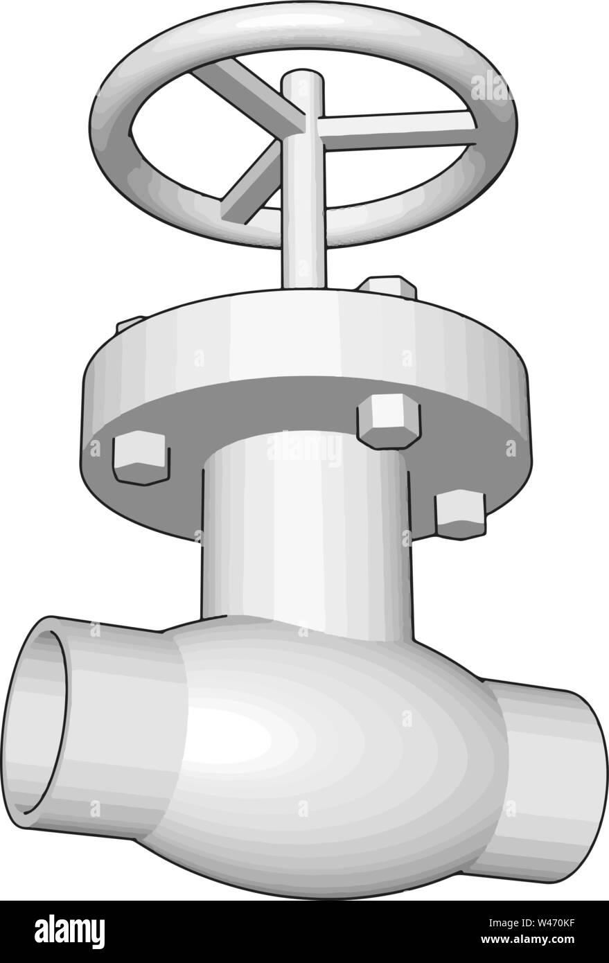 Weiße Flansch, Illustration, Vektor auf weißem Hintergrund. Stock Vektor