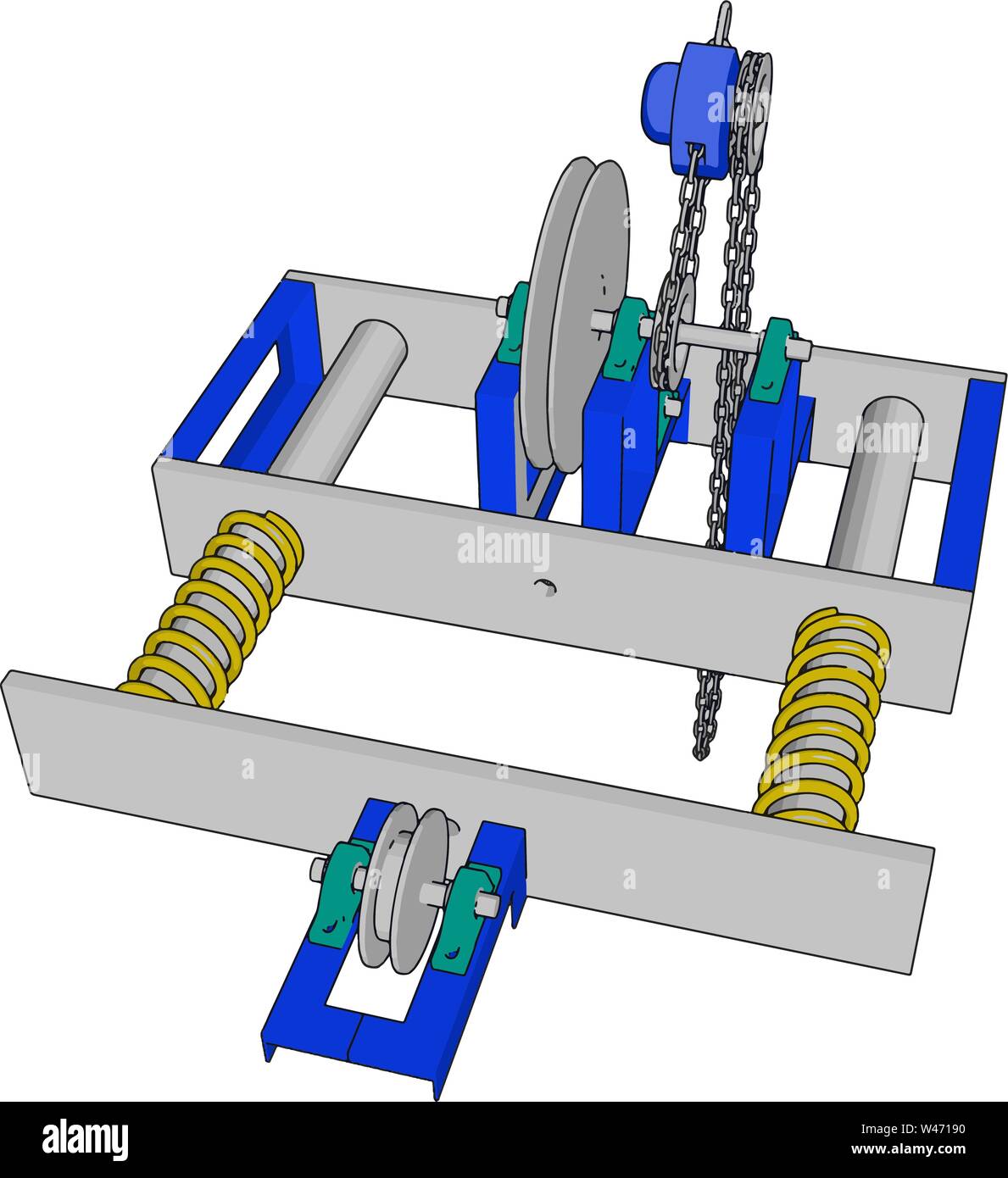 Parallele Maschine, Illustration, Vektor auf weißem Hintergrund. Stock Vektor