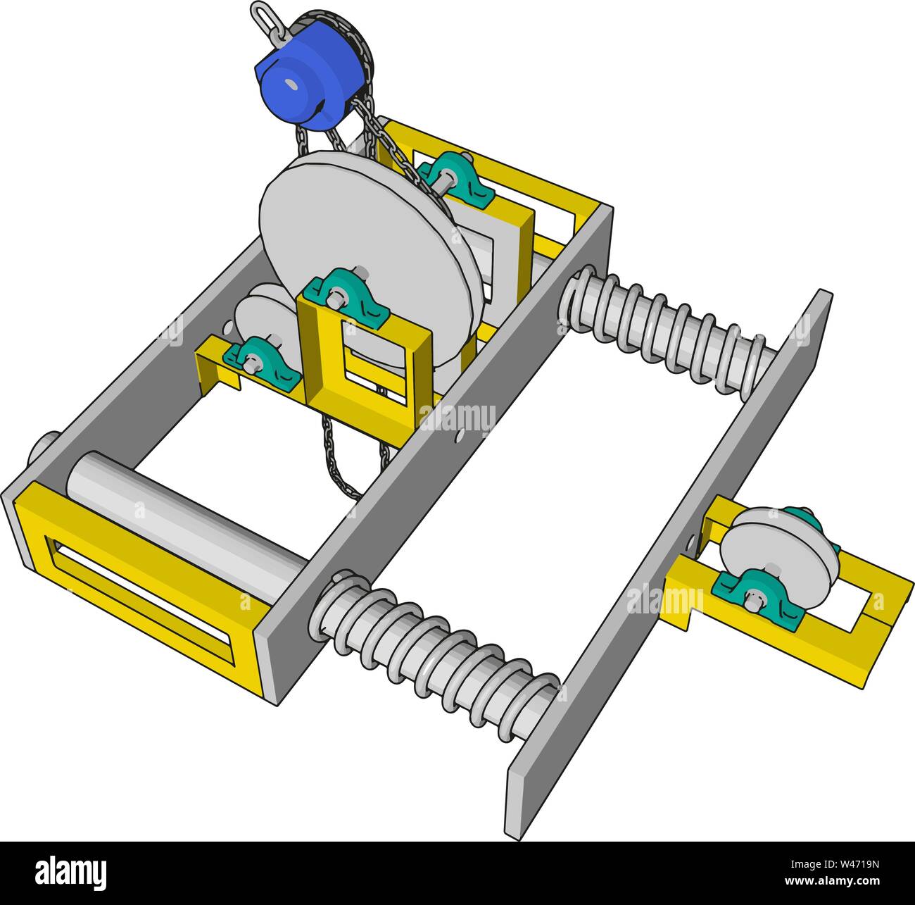 Parallele Maschine, Illustration, Vektor auf weißem Hintergrund. Stock Vektor