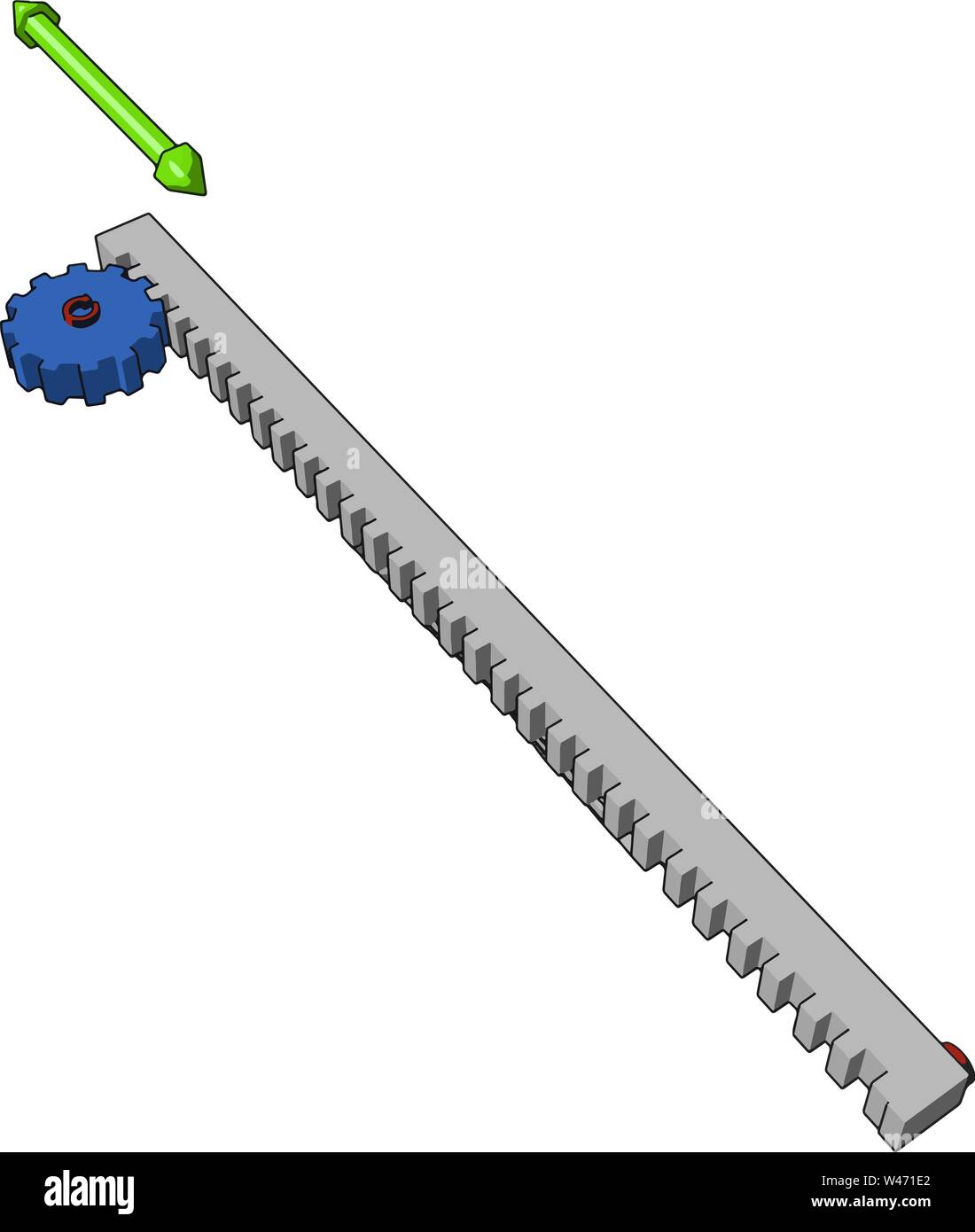 Blaue Zahnrad, Illustration, Vektor auf weißem Hintergrund. Stock Vektor