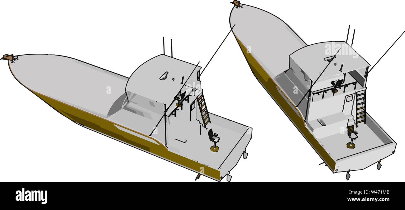 Patrouillenboot, Illustration, Vektor auf weißem Hintergrund. Stock Vektor