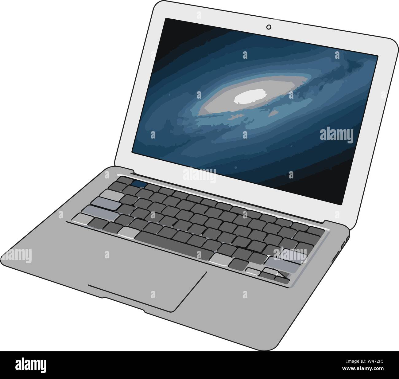 Modell eines Laptops, Illustration, Vektor auf weißem Hintergrund. Stock Vektor