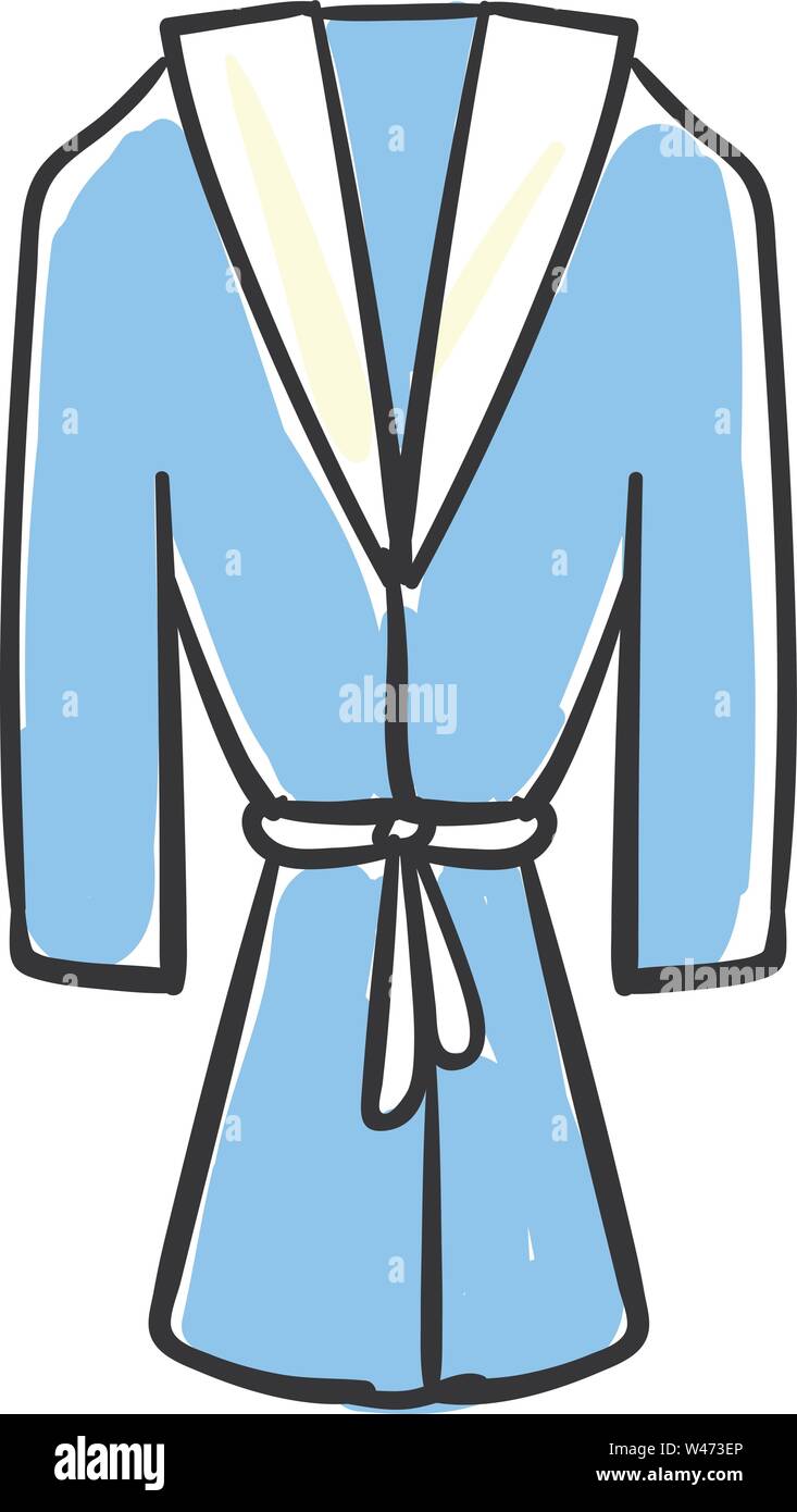 Blau Bademantel, Illustration, Vektor auf weißem Hintergrund. Stock Vektor