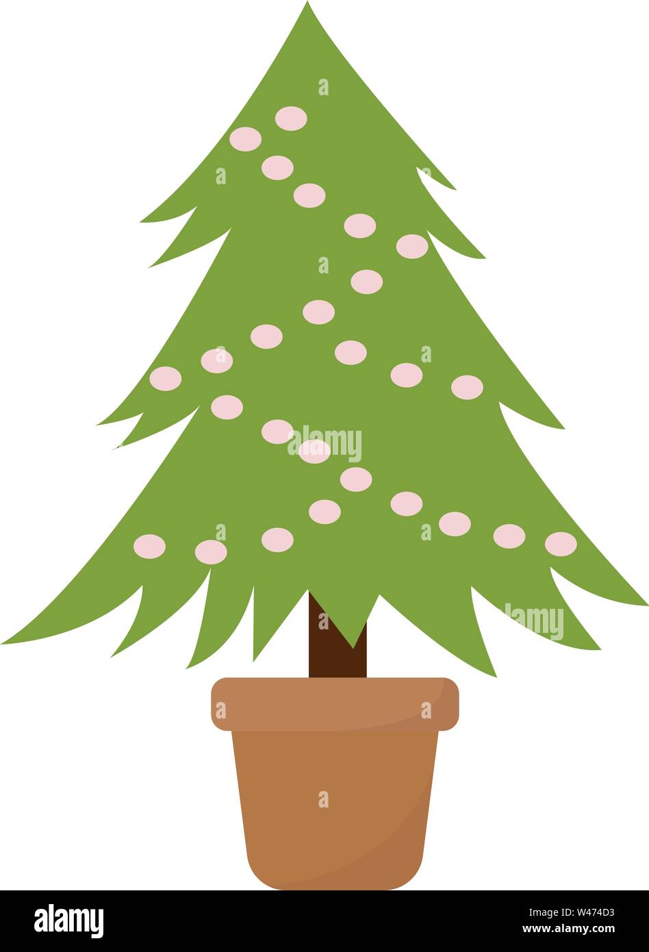 Weihnachtsbaum, Illustration, Vektor auf weißem Hintergrund. Stock Vektor