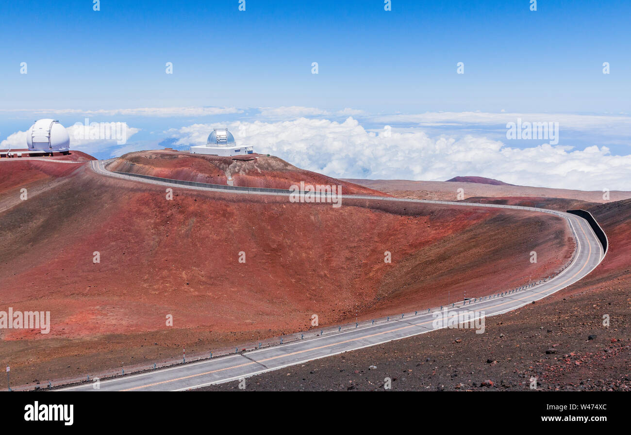 Mauna Kea Observatorium, Big Island, Hawaii. Stockfoto