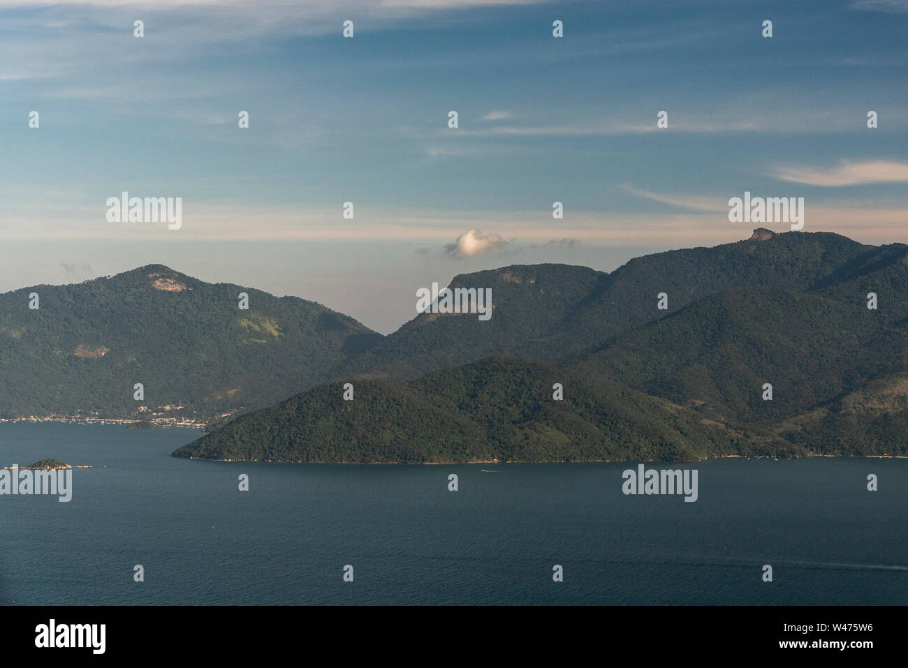 Blick vom Hubschrauber Fenster zu Rio de Janeiro, Brasilien Stockfoto