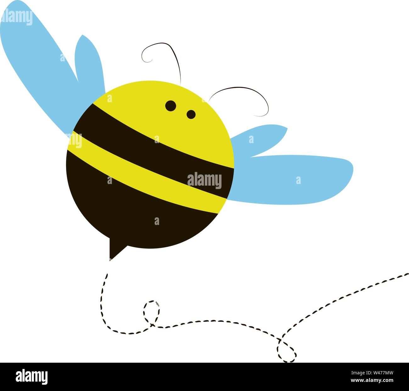 Fett kleine Biene, Illustration, Vektor auf weißem Hintergrund. Stock Vektor
