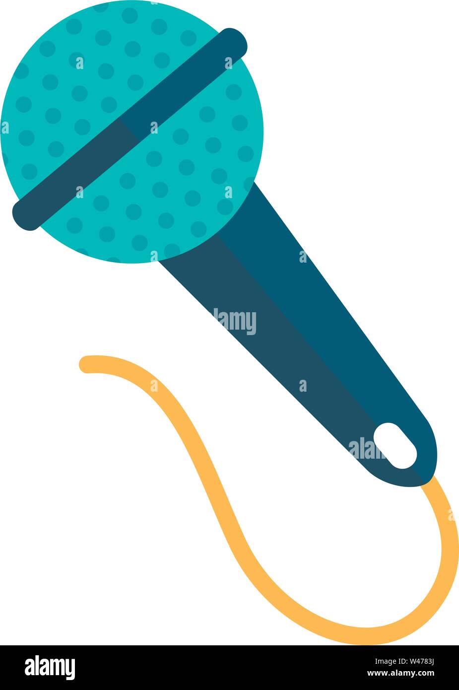 Blaue Mikrofon, Illustration, Vektor auf weißem Hintergrund. Stock Vektor