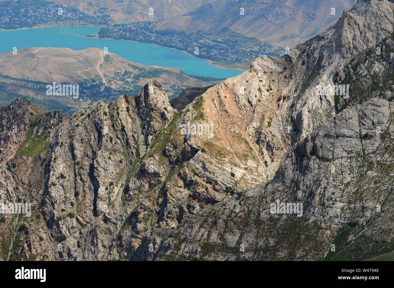 Aufstieg einer größeren Ugam-Chatkal Chingam Peak National Park, Usbekistan Stockfoto