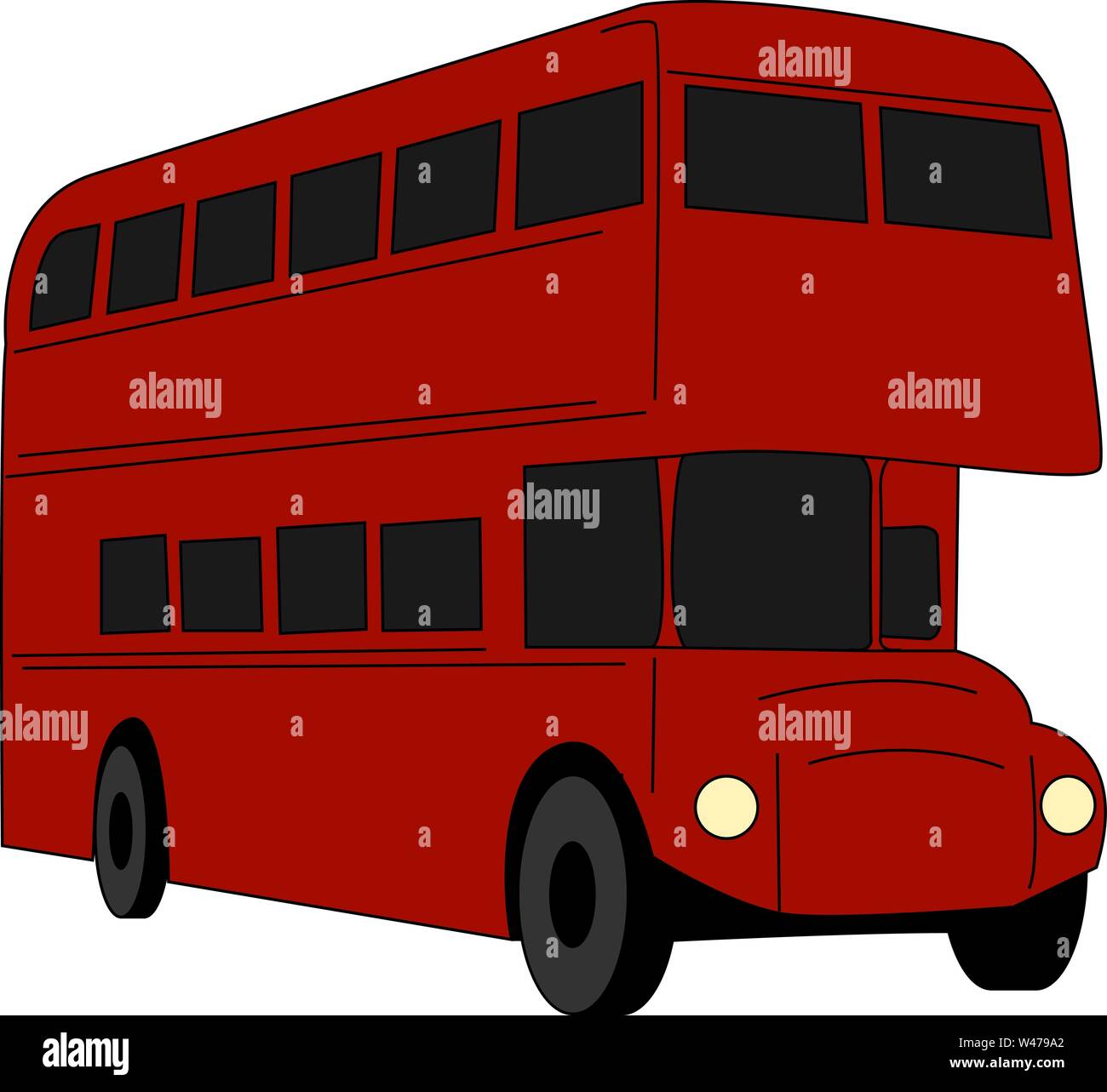 Red Bus, Illustration, Vektor auf weißem Hintergrund. Stock Vektor