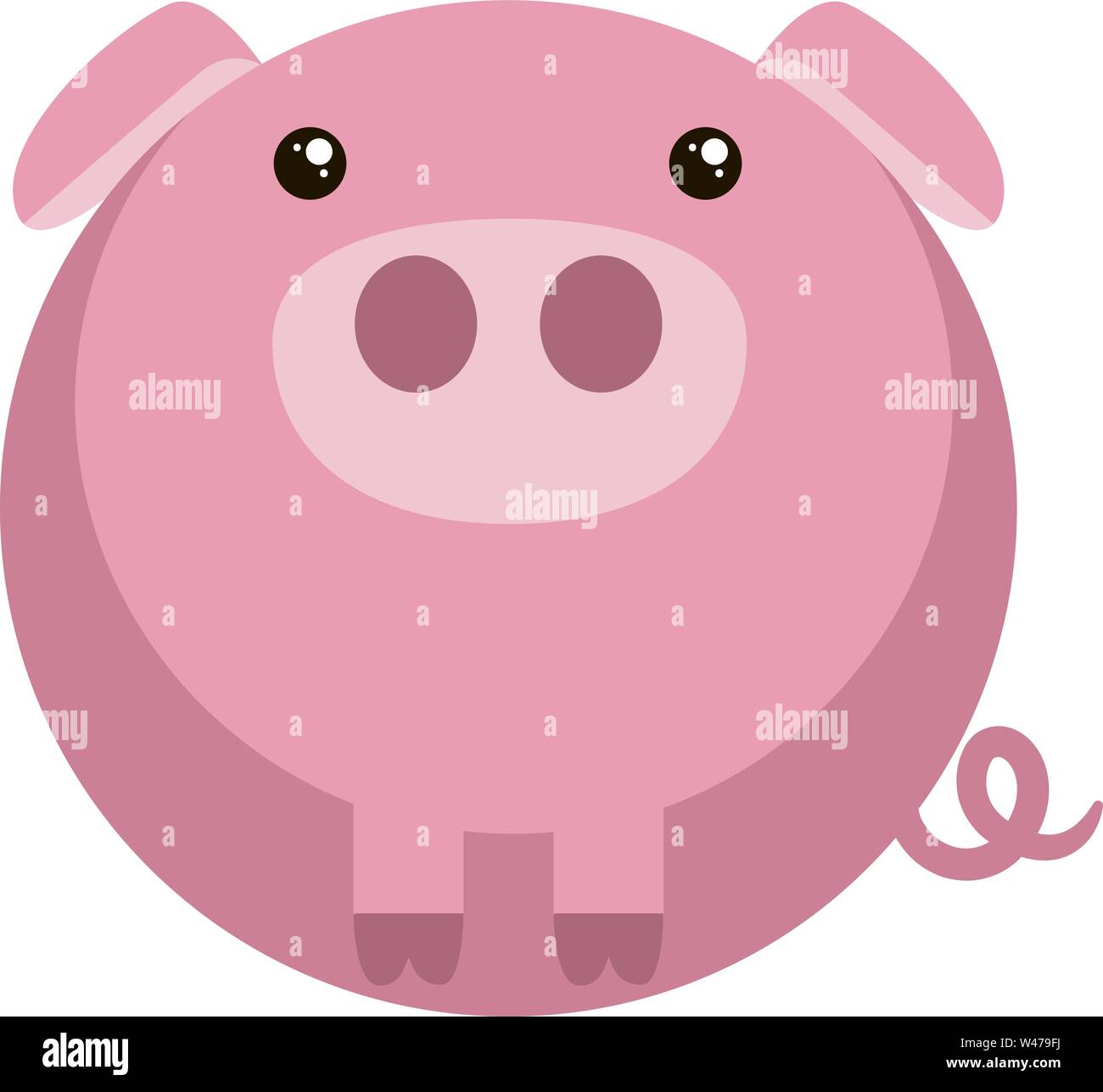 Fat kleines Schwein, Illustration, Vektor auf weißem Hintergrund. Stock Vektor
