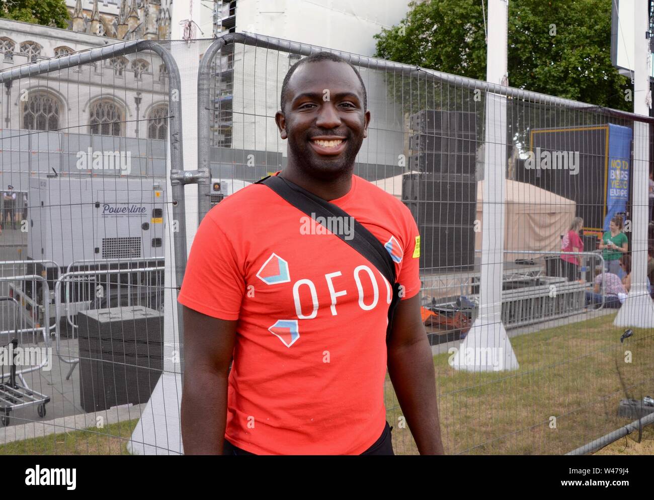 Femi Oluwole am Nein zu Boris Ja zu Europa März für ändern London 20. Juli 2019 Stockfoto