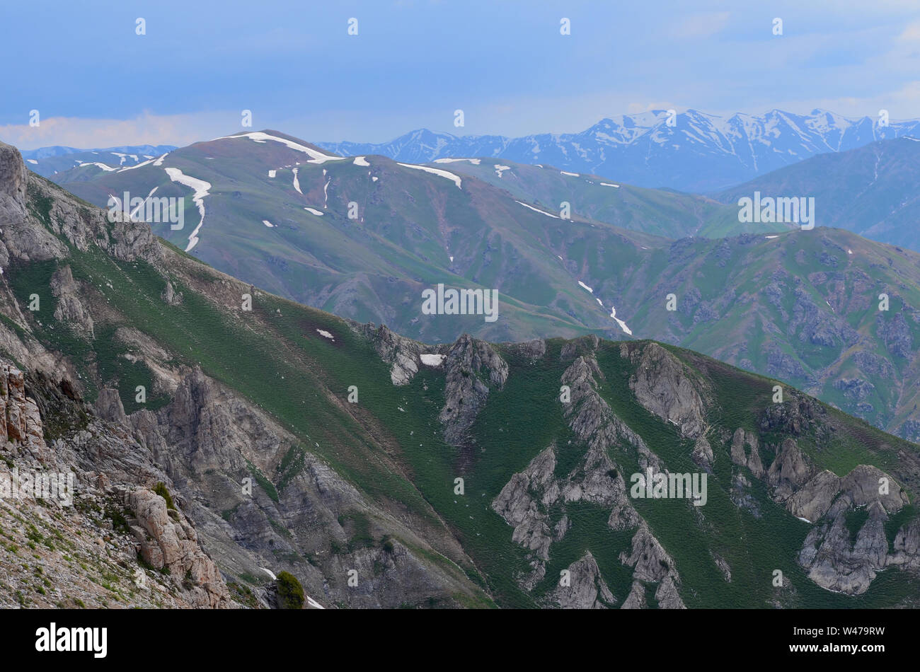 Aufstieg einer größeren Ugam-Chatkal Chingam Peak National Park, Usbekistan Stockfoto