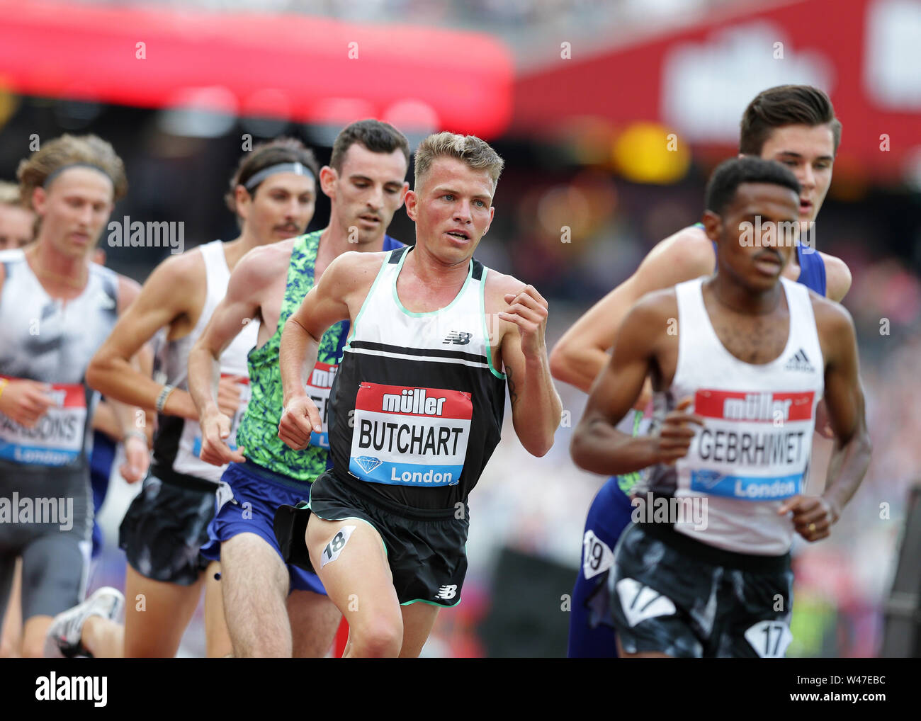 Das Stadion in London, London, Großbritannien. 20. Juli 2019. IAAF Muller Geburtstag Spiele Leichtathletik; Andrew Butchart von Großbritannien in der Männer 5000 m Credit konkurrieren: Aktion plus Sport/Alamy leben Nachrichten Stockfoto