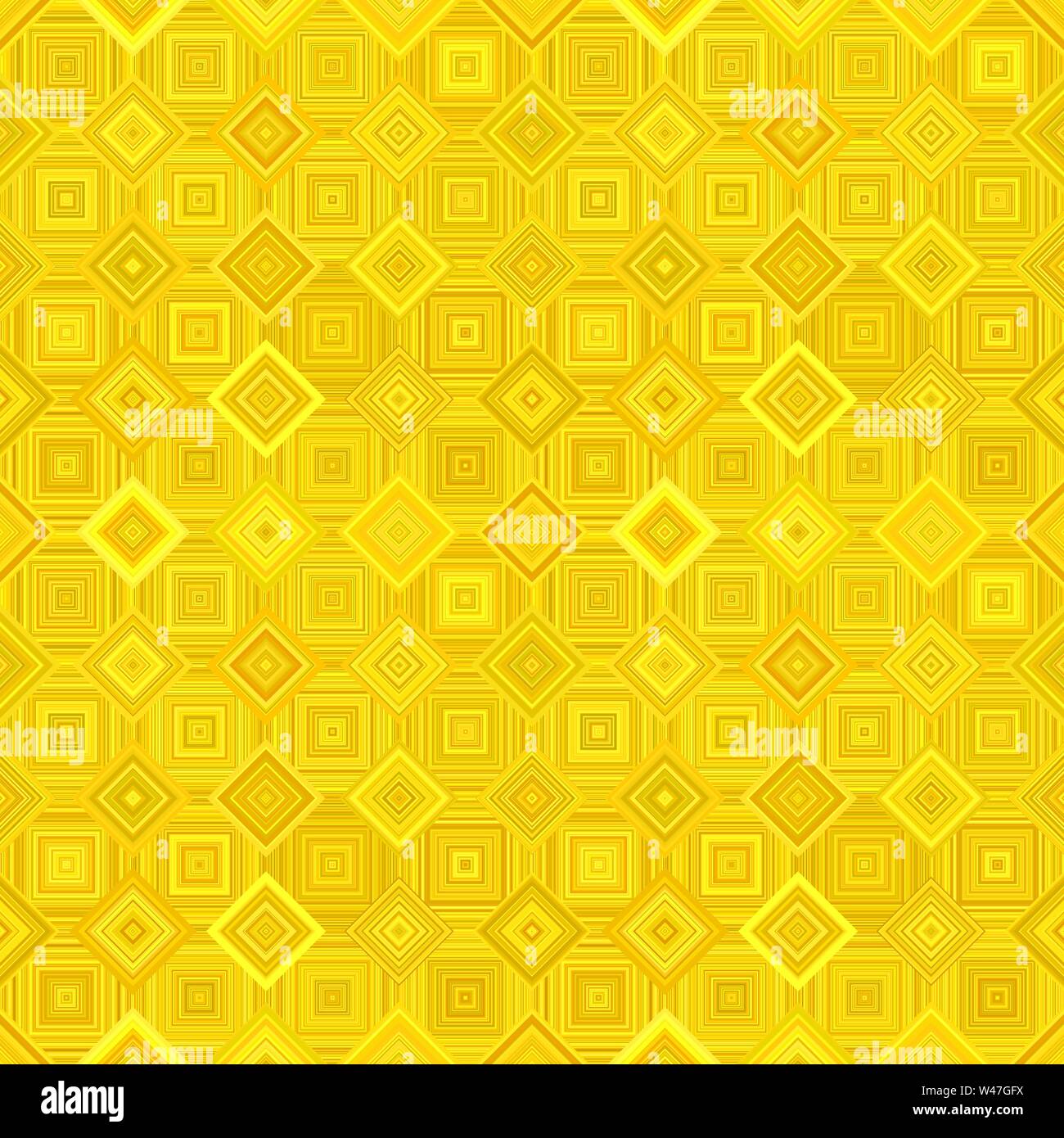 Gelbe abstrakte nahtlose Diagonalen quadratischen Muster-vector Mosaikfliesen Hintergrund design Stock Vektor