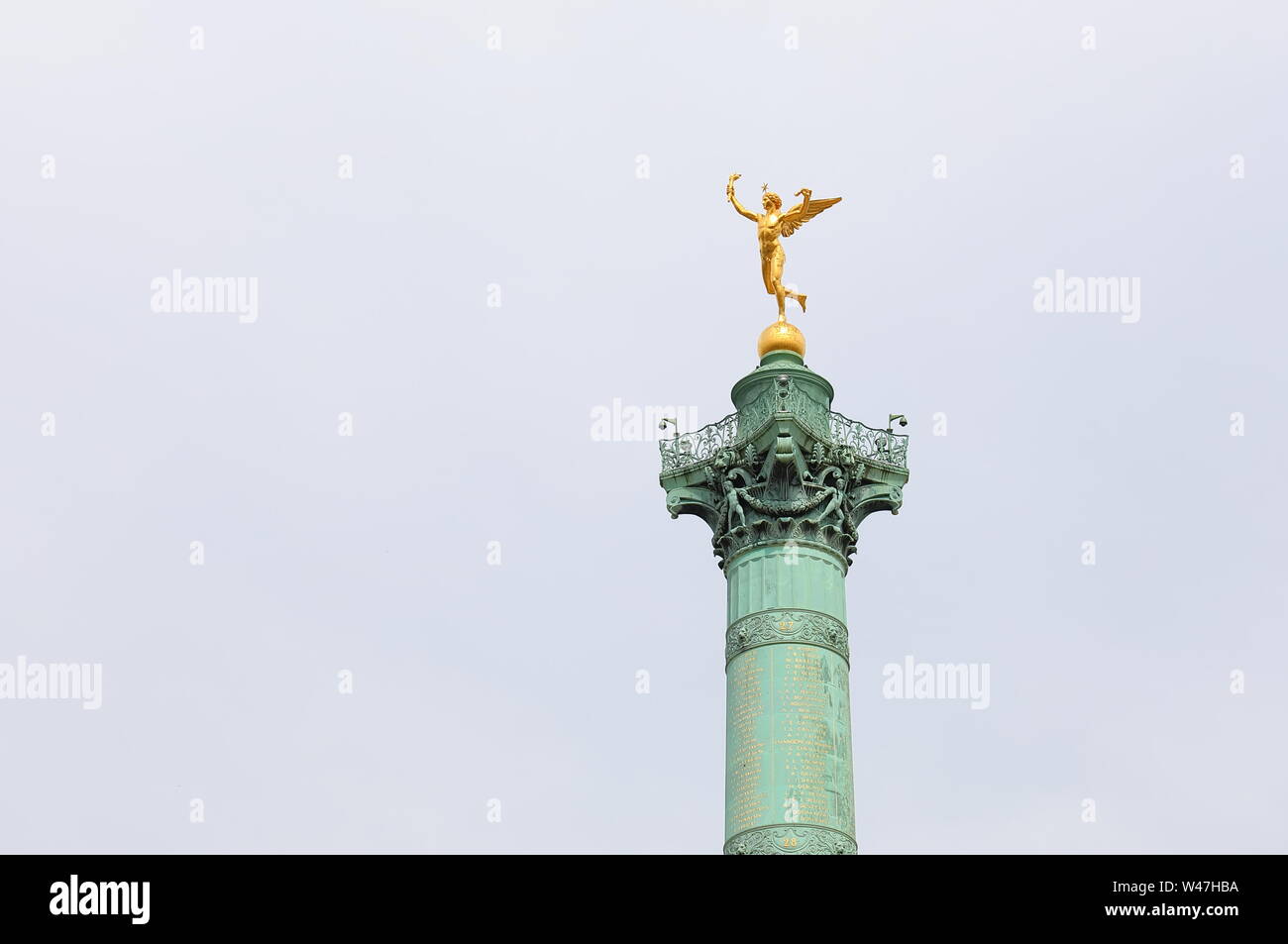 Bastille Genie De La Liberte statue Denkmal Paris Frankreich Stockfoto