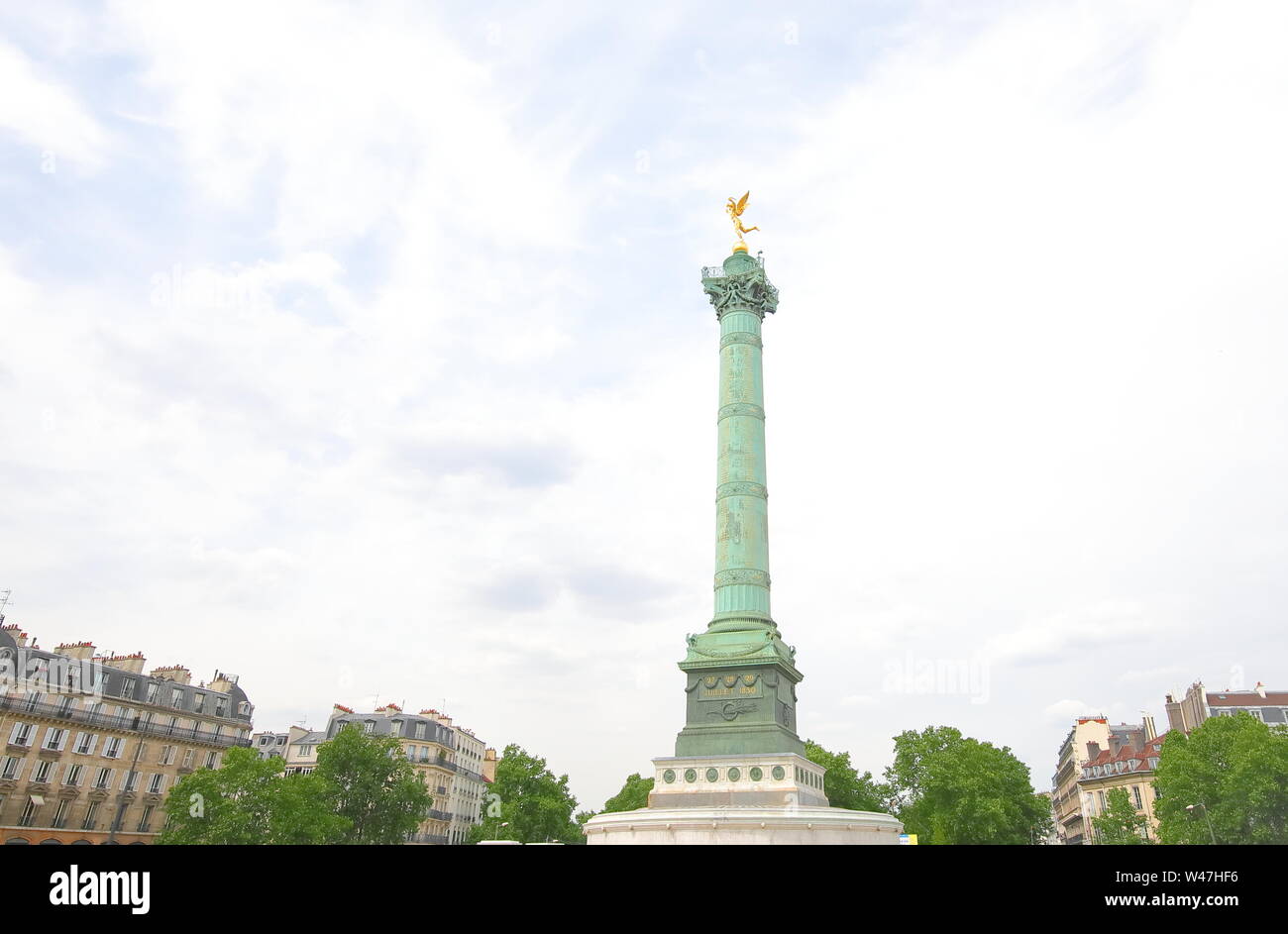 Bastille Genie De La Liberte statue Denkmal Paris Frankreich Stockfoto