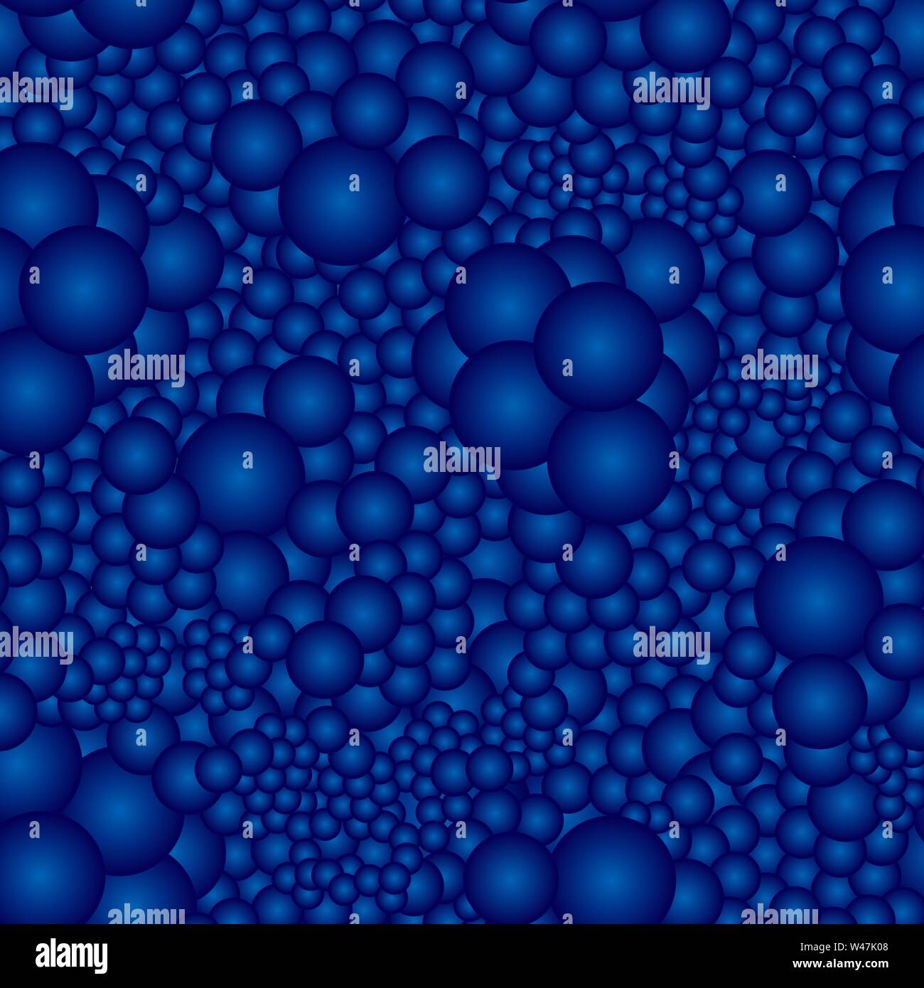 Nahtlose Muster mit blauen volumetrische Sphären. Ideal für Textilien, Verpackung, Papier drucken, einfache Hintergründe und Texturen. Stock Vektor