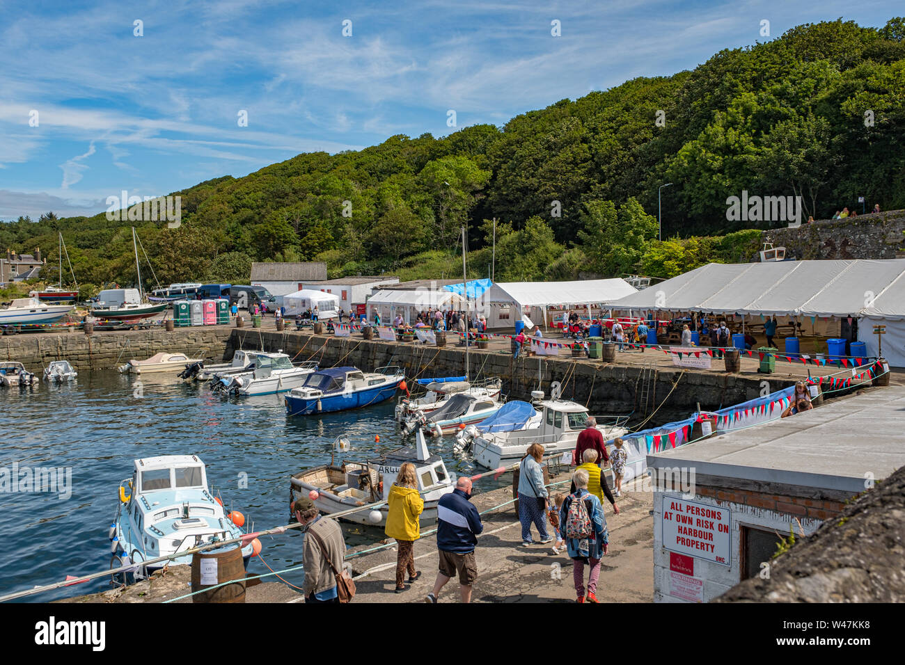 Dunure, Schottland, Großbritannien - 19 Juli 2019: dunure Festival der Sea Village fair und jetzt auch eine "Outlander" Drehort Gewinnung von dringend benötigten att Stockfoto