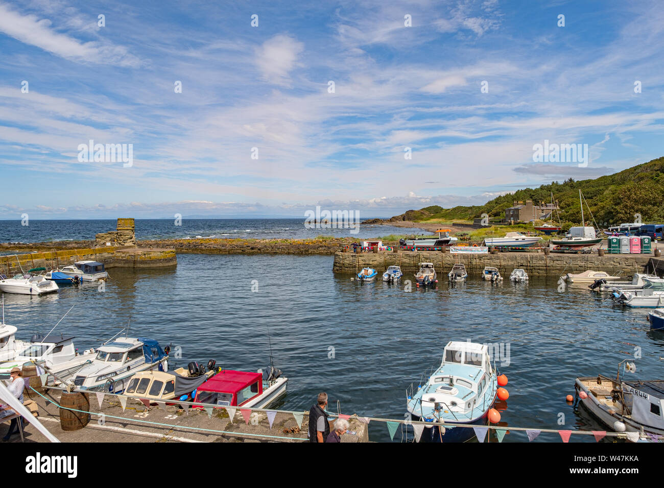 Dunure, Schottland, Großbritannien - 19 Juli 2019: dunure Festival der Sea Village fair und jetzt auch eine "Outlander" Drehort Gewinnung von dringend benötigten att Stockfoto