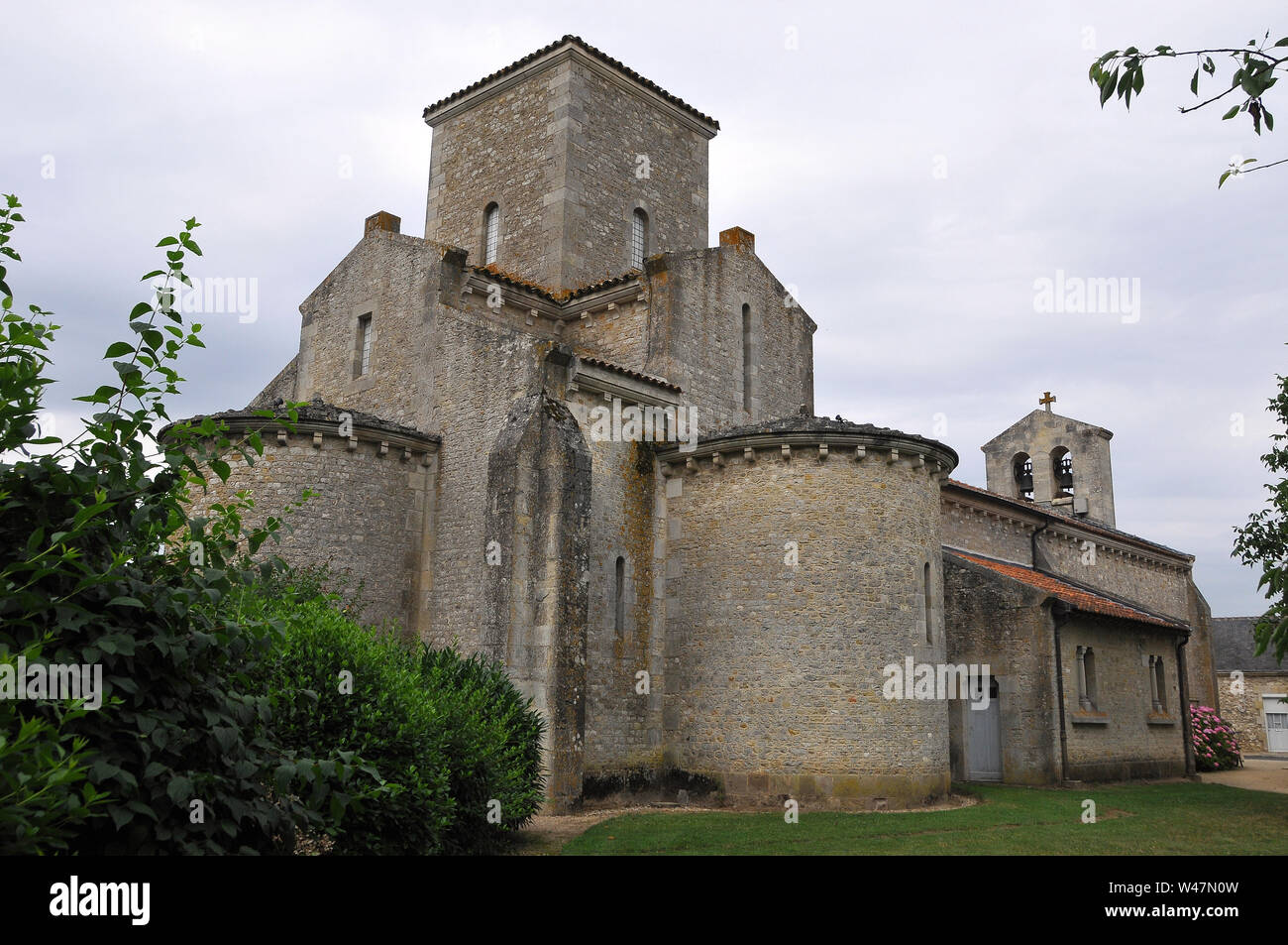 Kirche der Heiligen Dreifaltigkeit, Oratoire carolingien de Germigny-des-Prés, église de la Très-Sainte-Trinité, Germigny-des-Prés, Frankreich, Europa Stockfoto