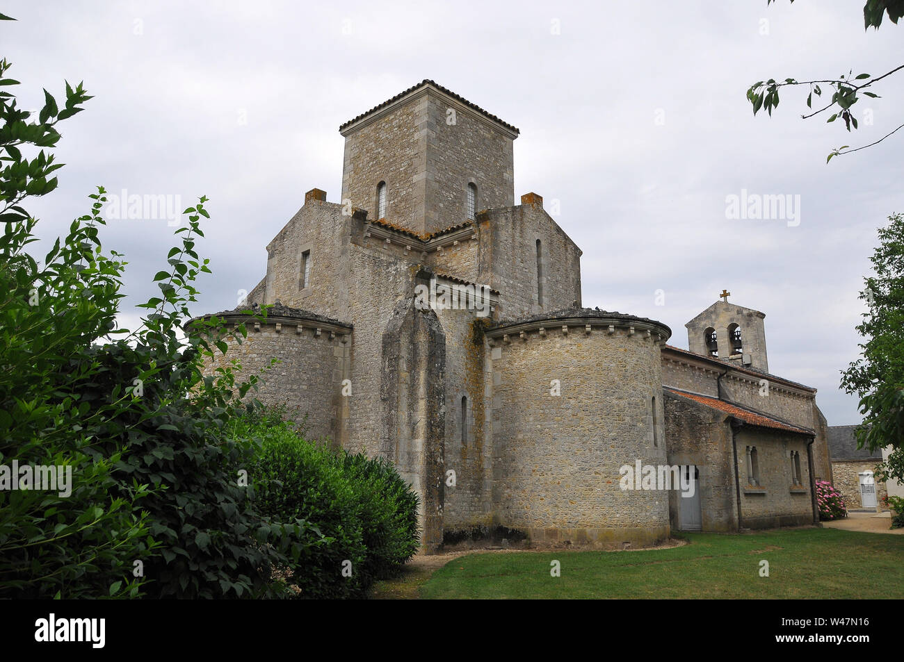 Kirche der Heiligen Dreifaltigkeit, Oratoire carolingien de Germigny-des-Prés, église de la Très-Sainte-Trinité, Germigny-des-Prés, Frankreich, Europa Stockfoto