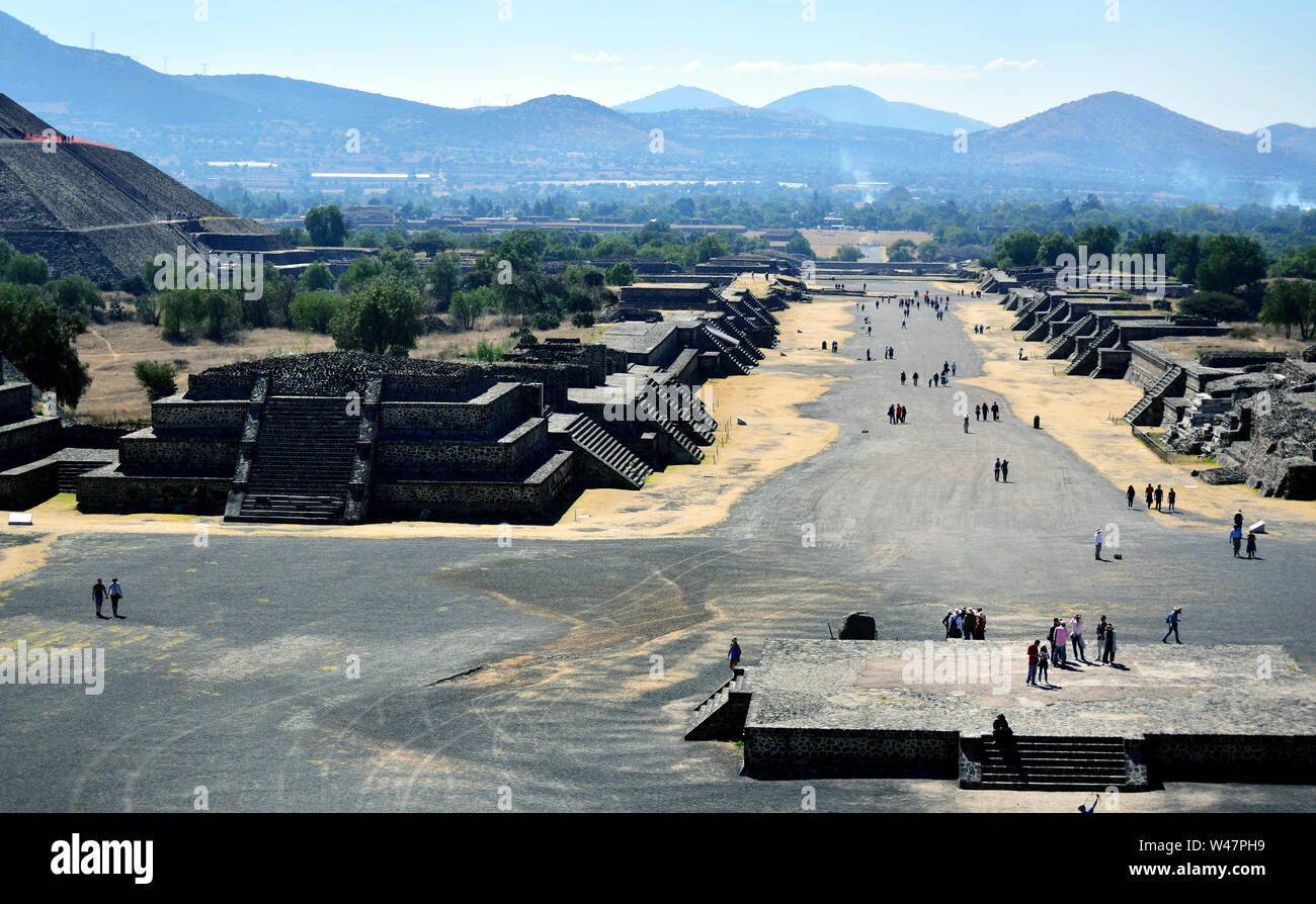 San Juan Teotihuacan. "Der Ort, wo Götter" erstellt wurden. Antike archäologische Komplex, einst blühende als präkolumbianische Stadt. Stockfoto