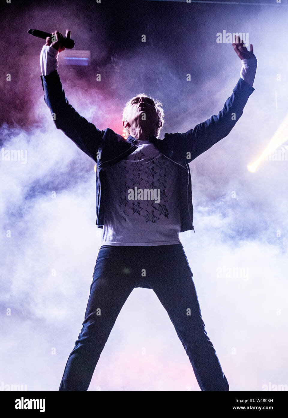 Karl Hyde von Underworld live bei Latitude Festival, henham Park, Suffolk, Großbritannien am 20. Juli 2019 Stockfoto