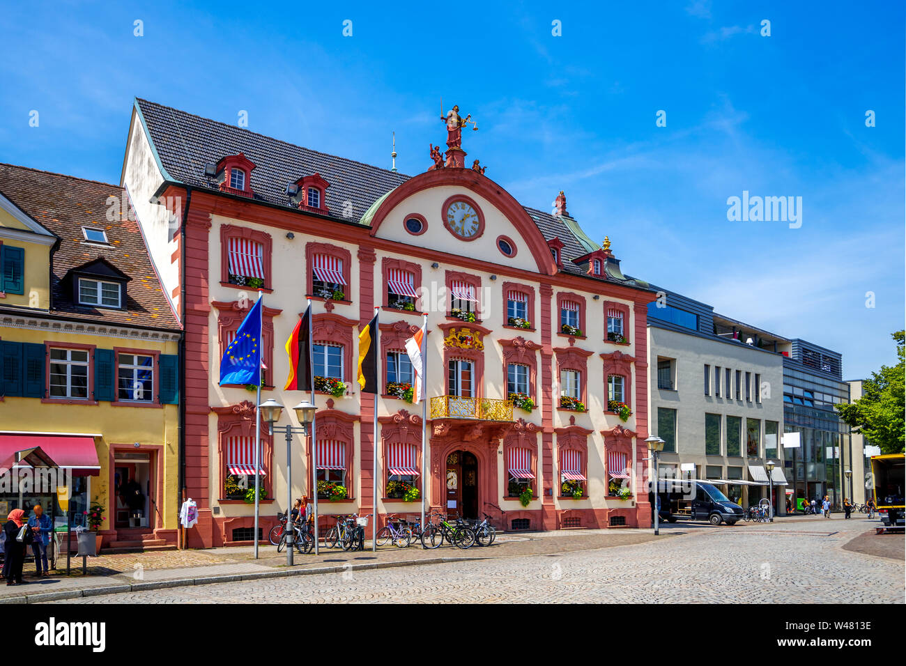 Historische Rathaus der Stadt Offenburg, Deutschland Stockfoto