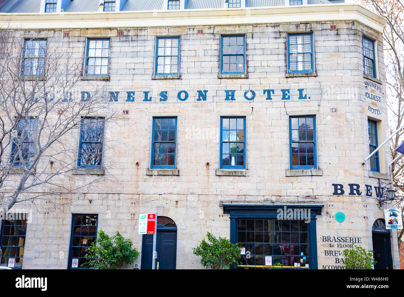 Das historische Pub und Hotel von Lord Nelson in Sydney im Viertel Rocks im Stadtzentrum von Sydney, Australien, ist ein beliebtes Public House, das typisch für den britischen Pub ist Stockfoto