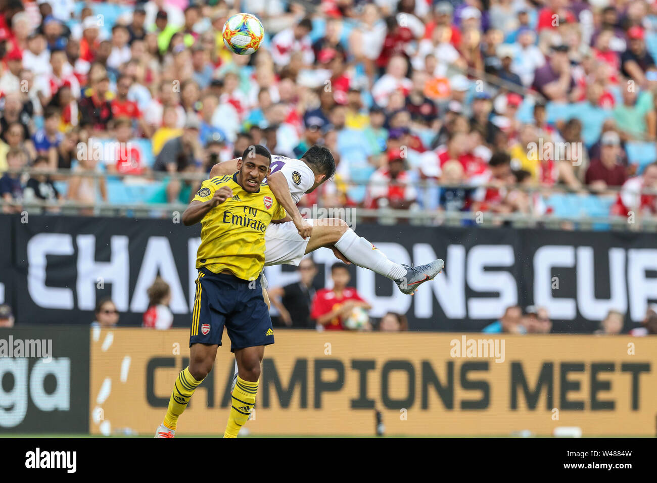 Charlotte, North Carolina, USA. 20. Juli 2019. Spiel Action während eines Internationalen Champions Cup Match an der Bank von Amerika Stadium in Charlotte, NC. Arsenal in der englischen Premier League und ACF Fiorentina der italienischen Serie A Liga. Arsenal gewann mit 3 zu 0. Credit: Jason Walle/ZUMA Draht/Alamy leben Nachrichten Stockfoto