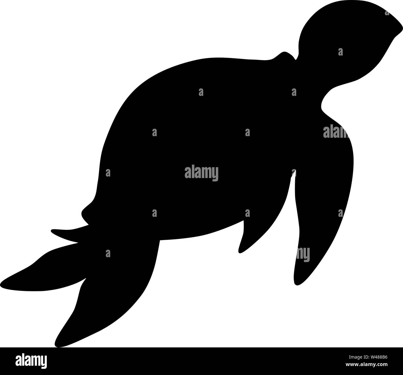 Turtle Silhouette Wildlife Animal Cartoon Vector Illustration Stock Vektor