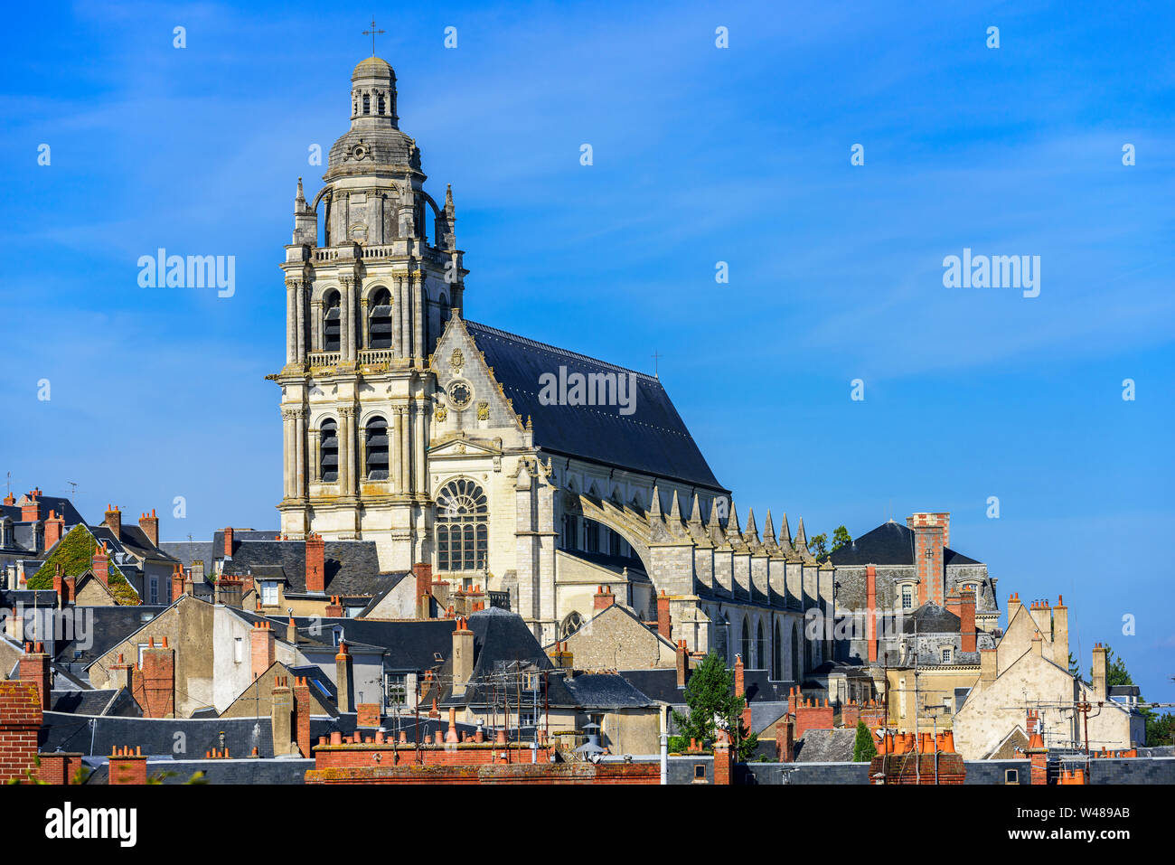Die Kathedrale von St. Louis von Blois, die gemeinhin als Blois Kathedrale ist eine Spätgotische Römisch-katholische Kathedrale in Blois, Loire Tal, Frankreich. Stockfoto