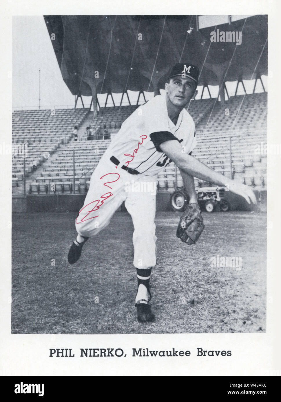 Star Baseball Pitcher Phil Niekro mit der Braves in den 1960er Jahren Stockfoto